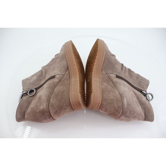 Sofft Siri Taupe Brown Ankle Boots Booties Wedge Size 10 Side Zip Comfy - Picture 7 of 11